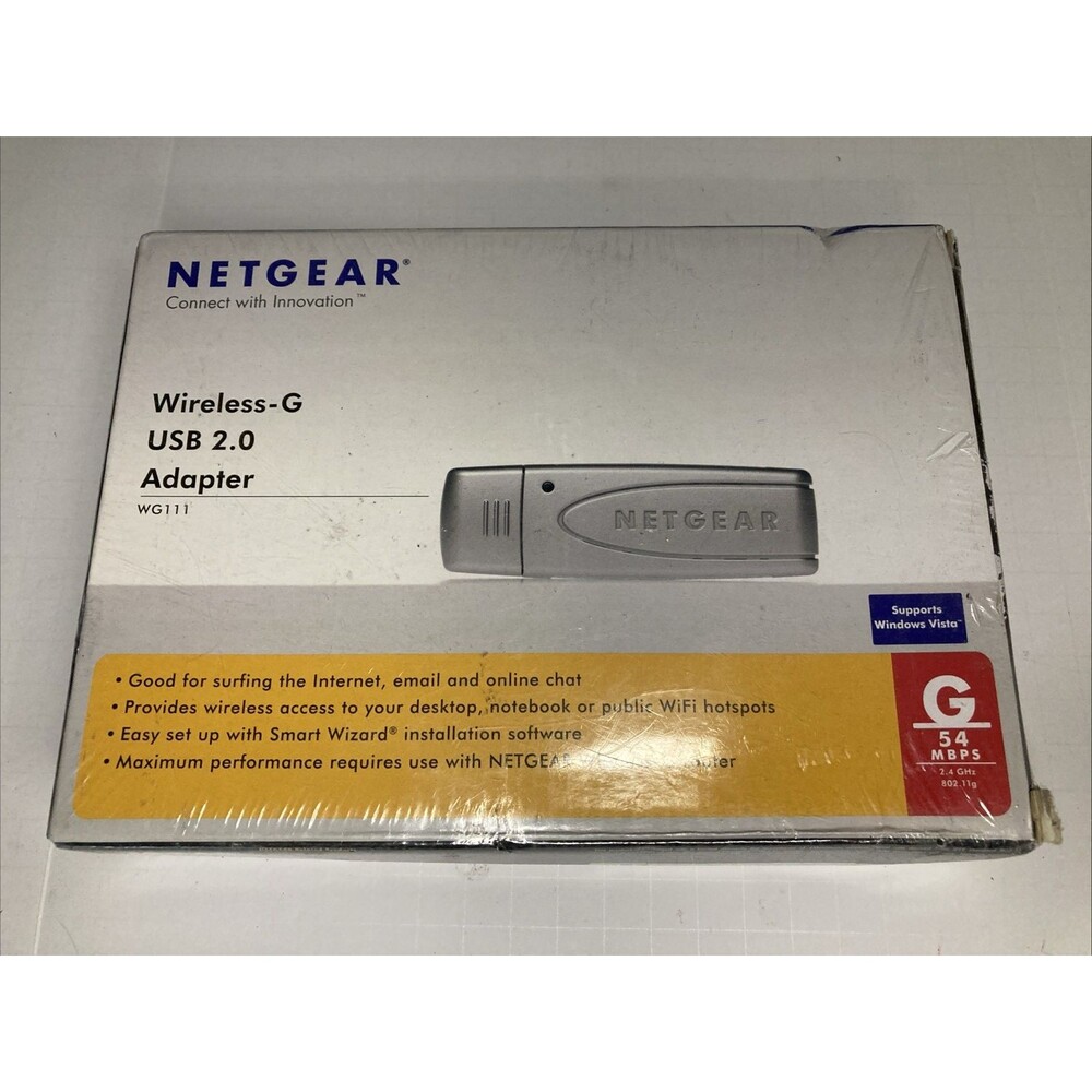NETGEAR G 54 MBPS WIRELESS-G USB 2.0 Mobile Access ADAPTER WG111VCNA New Sealed